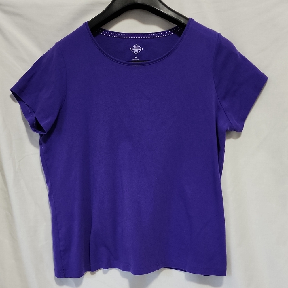 St. John's Bay Vibrant Purple Short Sleeve Tee